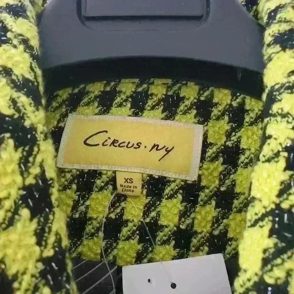 CIrcus NY  yellow plaid bomber blazer - Picture 4 of 9